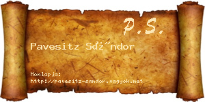 Pavesitz Sándor névjegykártya